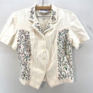 Vintage Western Hand Painted Vest Top Womens S Cottage Boho Grandma Festival